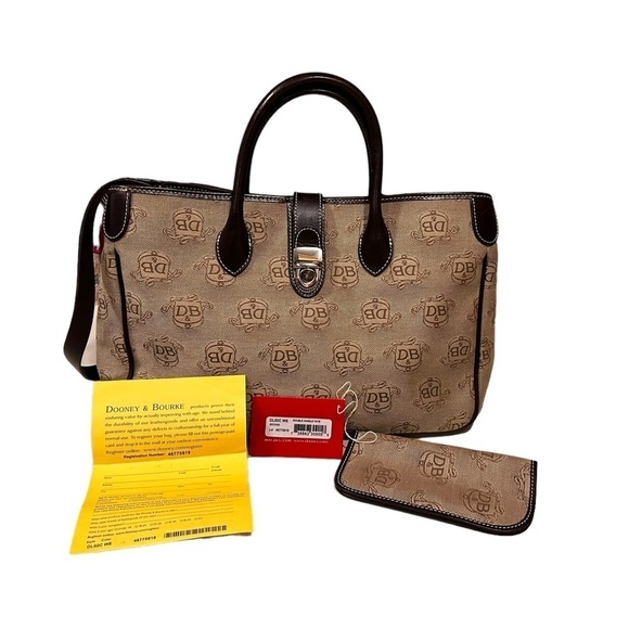 Dooney & Bourke Handbags - Dooney & Bourke Tan and Black Tote Bag